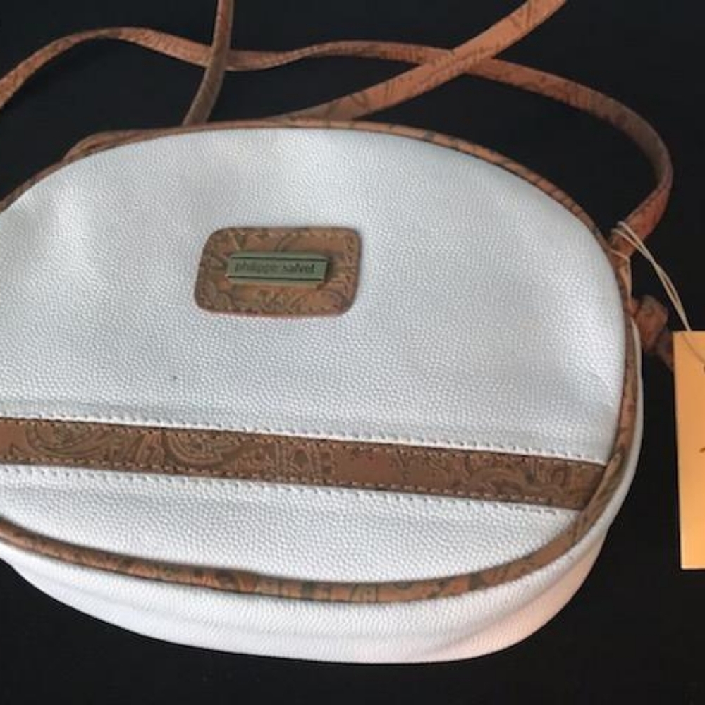 NEW: Philippe Salvet, Small White & Tan Purse